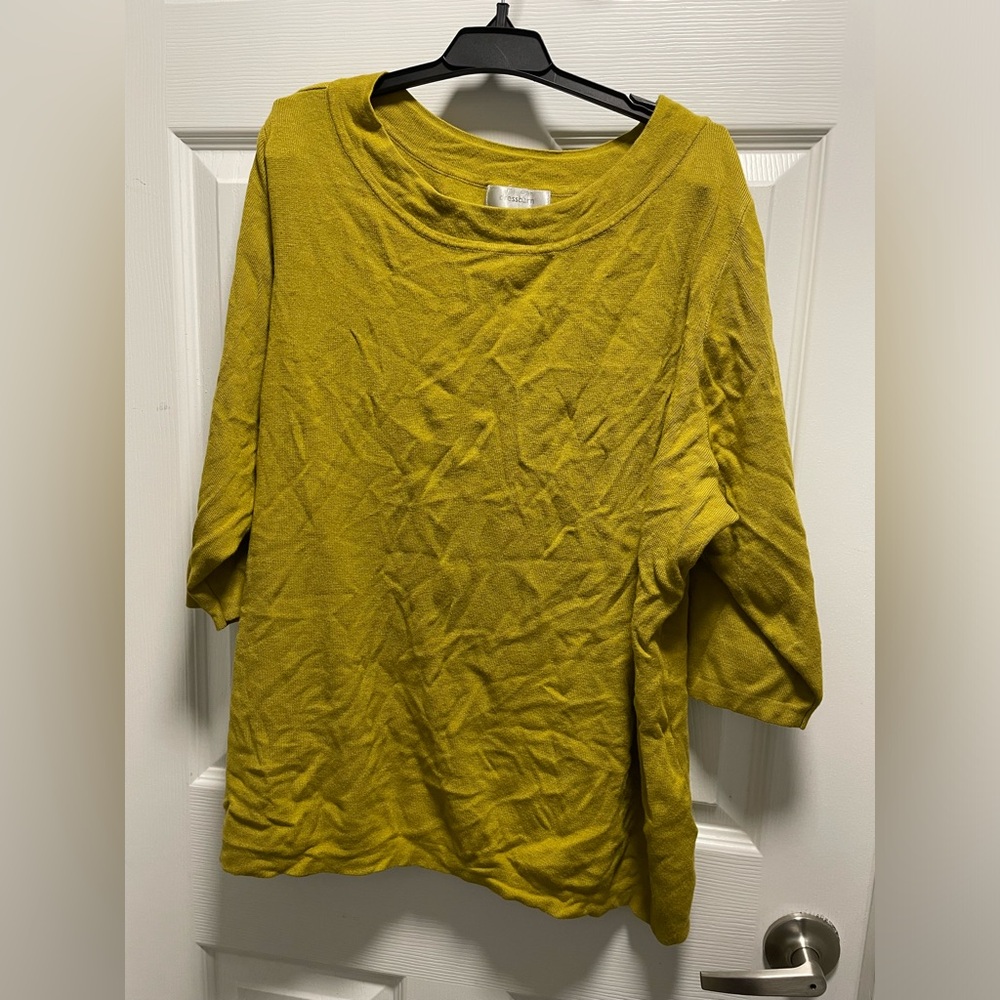 Dressbarn Mustard Long Sleeve Top